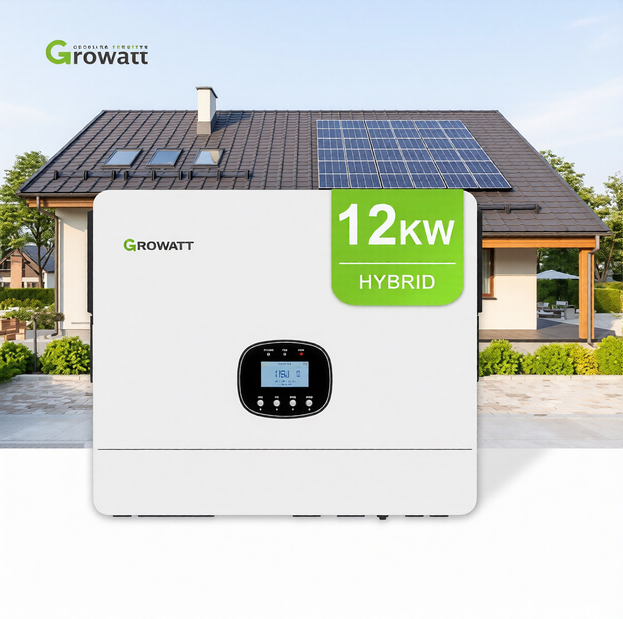 سانورتر هیبرید ۱۲ کیلووات تک فاز برند Growatt